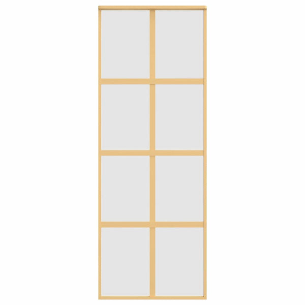 vidaXL Sliding Door Golden 76x205 cm Frosted ESG Glass and Aluminum
