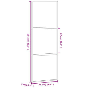 vidaXL Sliding Door Black 76x205 cm Tempered Glass and Aluminum