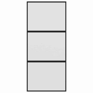 vidaXL Sliding Door Black 90x205 cm Tempered Glass and Aluminum