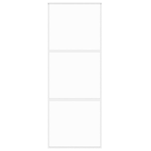vidaXL Sliding Door White 76x205 cm Tempered Glass and Aluminium