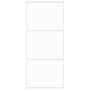 vidaXL Sliding Door White 90x205 cm Tempered Glass and Aluminum