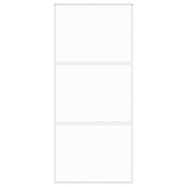 vidaXL Sliding Door White 90x205 cm Tempered Glass and Aluminum