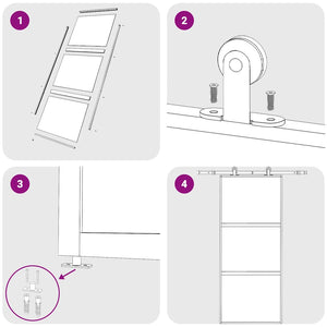 vidaXL Sliding Door White 90x205 cm Tempered Glass and Aluminum