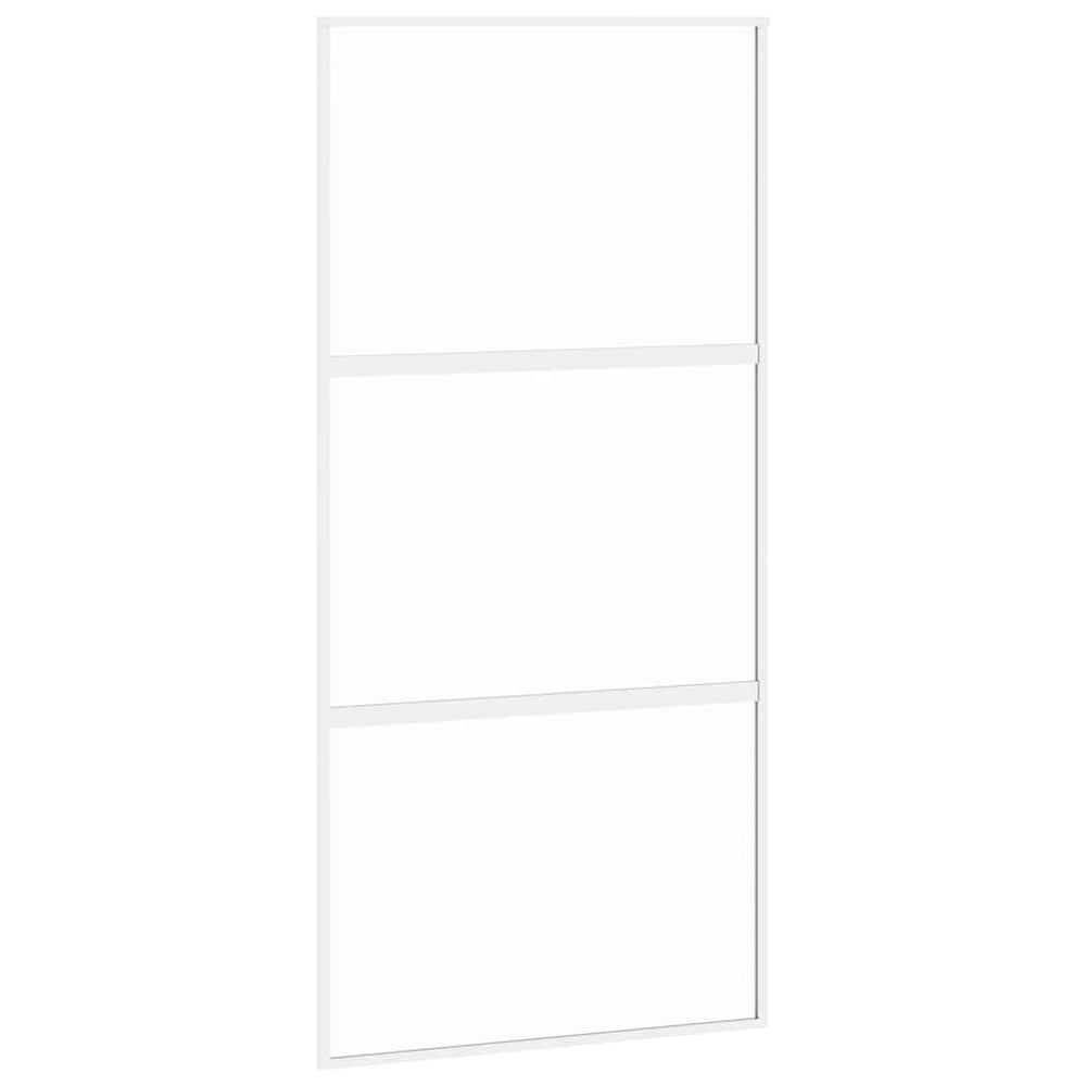 vidaXL Sliding Door White 102.5x205 cm Tempered Glass and Aluminum