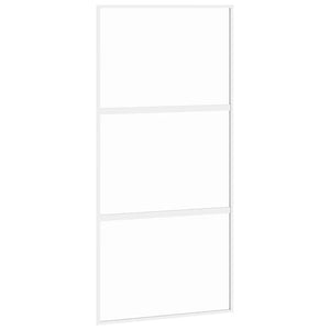 vidaXL Sliding Door White 102.5x205 cm Tempered Glass and Aluminum