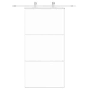 vidaXL Sliding Door White 102.5x205 cm Tempered Glass and Aluminum