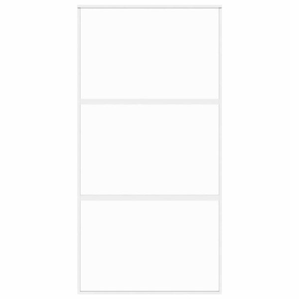vidaXL Sliding Door White 102.5x205 cm Tempered Glass and Aluminum