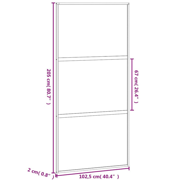 vidaXL Sliding Door White 102.5x205 cm Tempered Glass and Aluminum