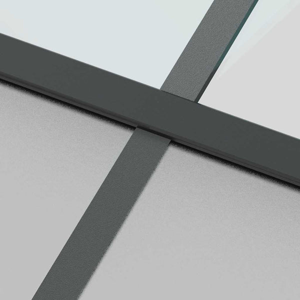 vidaXL Sliding Door Black 90x205 cm Tempered Glass and Aluminum