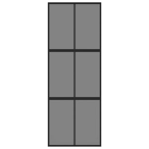 vidaXL Sliding Door Black 76x205 cm Tempered Glass and Aluminum