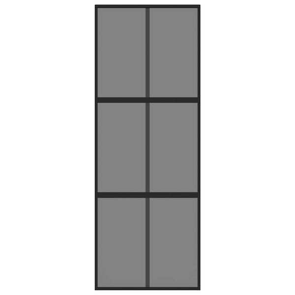 vidaXL Sliding Door Black 76x205 cm Tempered Glass and Aluminum