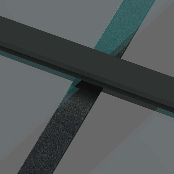 vidaXL Sliding Door Black 76x205 cm Tempered Glass and Aluminum
