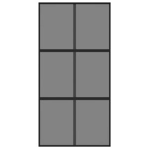 vidaXL Sliding Door Black 102.5x205 cm Tempered Glass and Aluminium