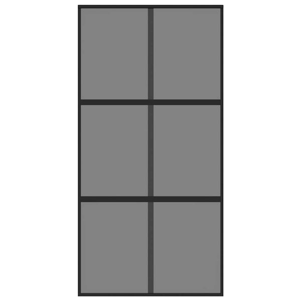 vidaXL Sliding Door Black 102.5x205 cm Tempered Glass and Aluminium