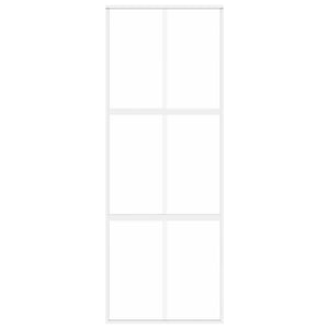 vidaXL Sliding Door White 76x205 cm Tempered Glass and Aluminium