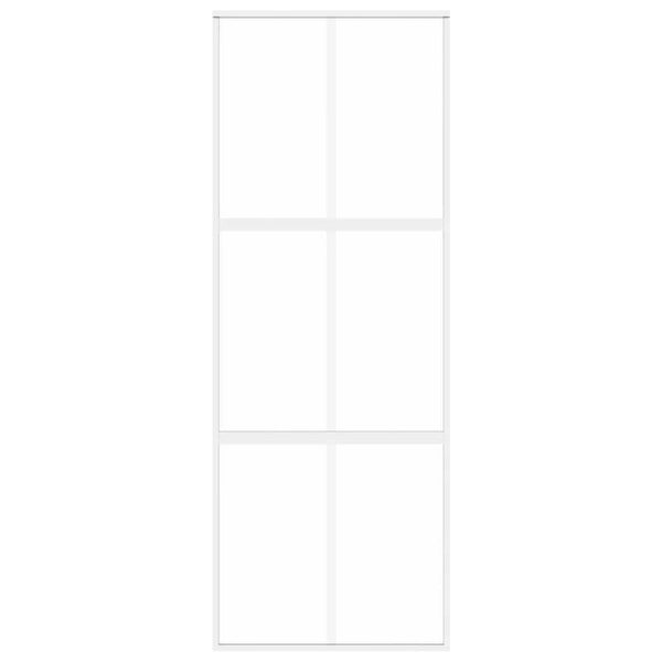 vidaXL Sliding Door White 76x205 cm Tempered Glass and Aluminium