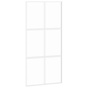vidaXL Sliding Door White 102.5x205 cm Tempered Glass and Aluminum