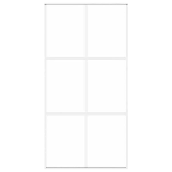 vidaXL Sliding Door White 102.5x205 cm Tempered Glass and Aluminum