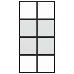 vidaXL Sliding Door Black 102.5x205 cm Tempered Glass and Aluminium