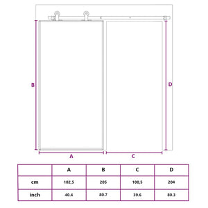 vidaXL Sliding Door Black 102.5x205 cm Tempered Glass and Aluminium
