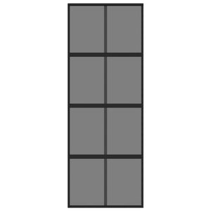 vidaXL Sliding Door Black 76x205 cm Tempered Glass and Aluminum