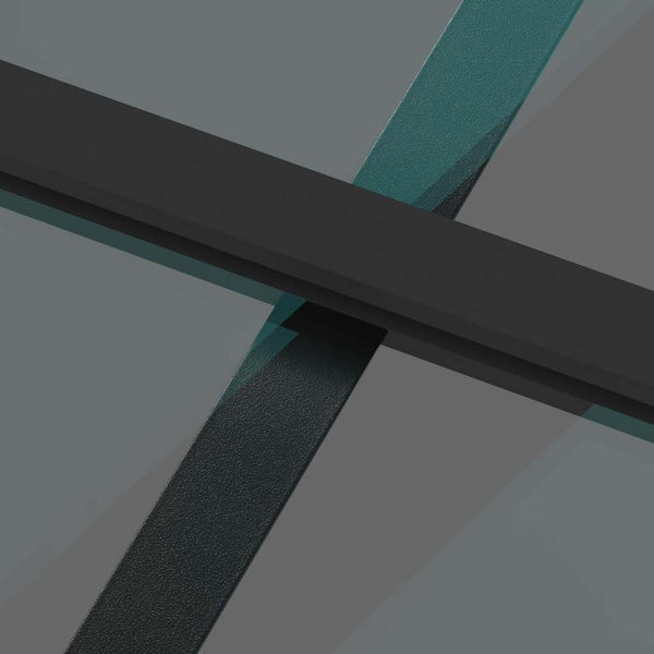 vidaXL Sliding Door Black 90x205 cm Tempered Glass and Aluminum