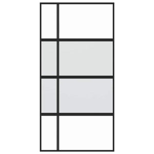 vidaXL Sliding Door Black 102.5x205 cm Tempered Glass and Aluminium