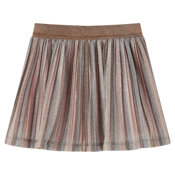 Girls' Pleated Skirt with Glitter Brown and Pink 92