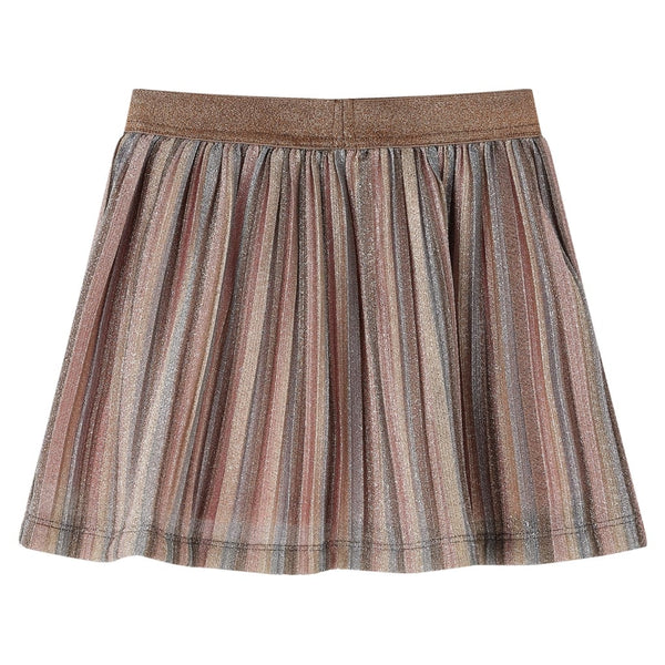 Girls' Pleated Skirt with Glitter Brown and Pink 92
