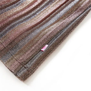 Girls' Pleated Skirt with Glitter Brown and Pink 92