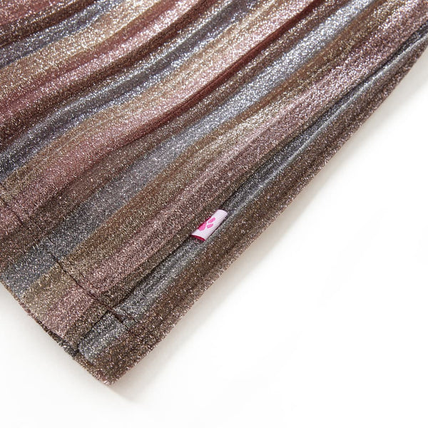 Girls' Pleated Skirt with Glitter Brown and Pink 92