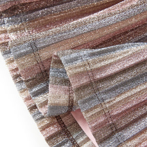 Girls' Pleated Skirt with Glitter Brown and Pink 92