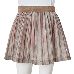 Girls' Pleated Skirt with Glitter Brown and Pink 92