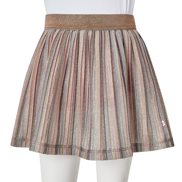 Girls' Pleated Skirt with Glitter Brown and Pink 92