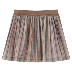 Kids' Pleated Skirt with Glitter Brown and Pink 104