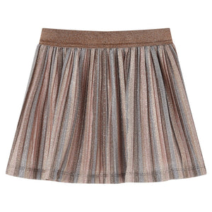 Girls' Pleated Skirt with Glitter Brown and Pink 116