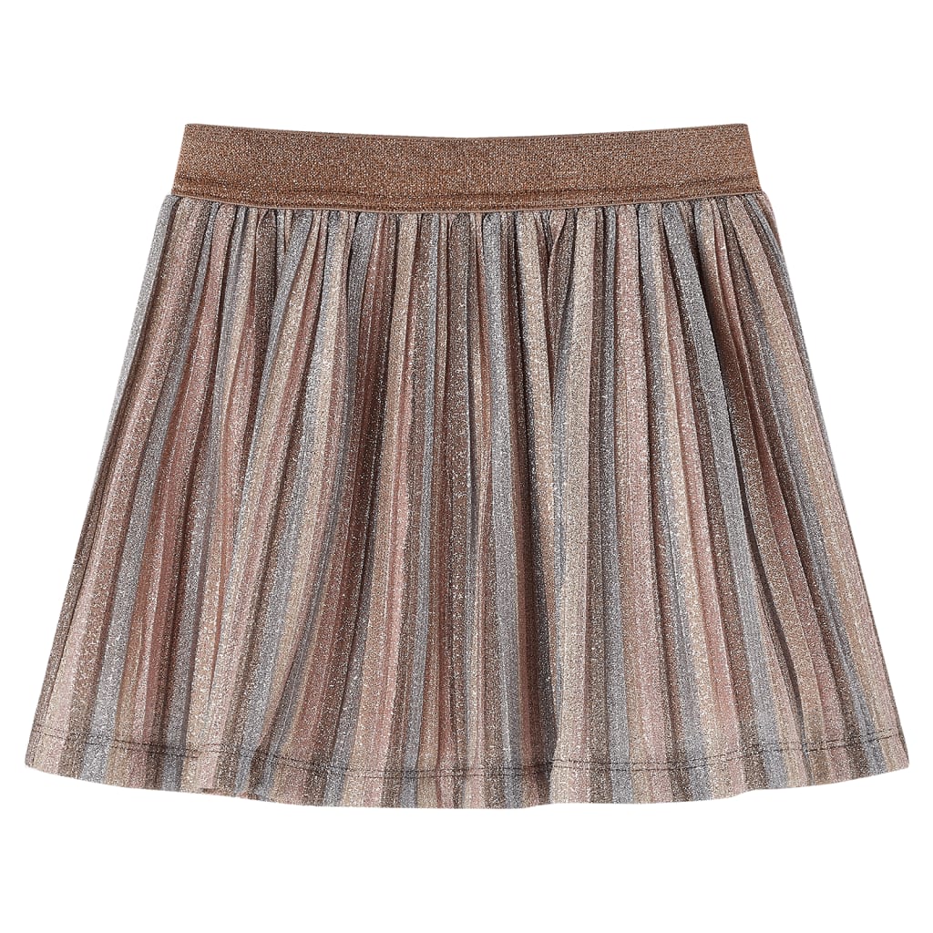 Girls' Pleated Skirt with Glitter Brown and Pink 116