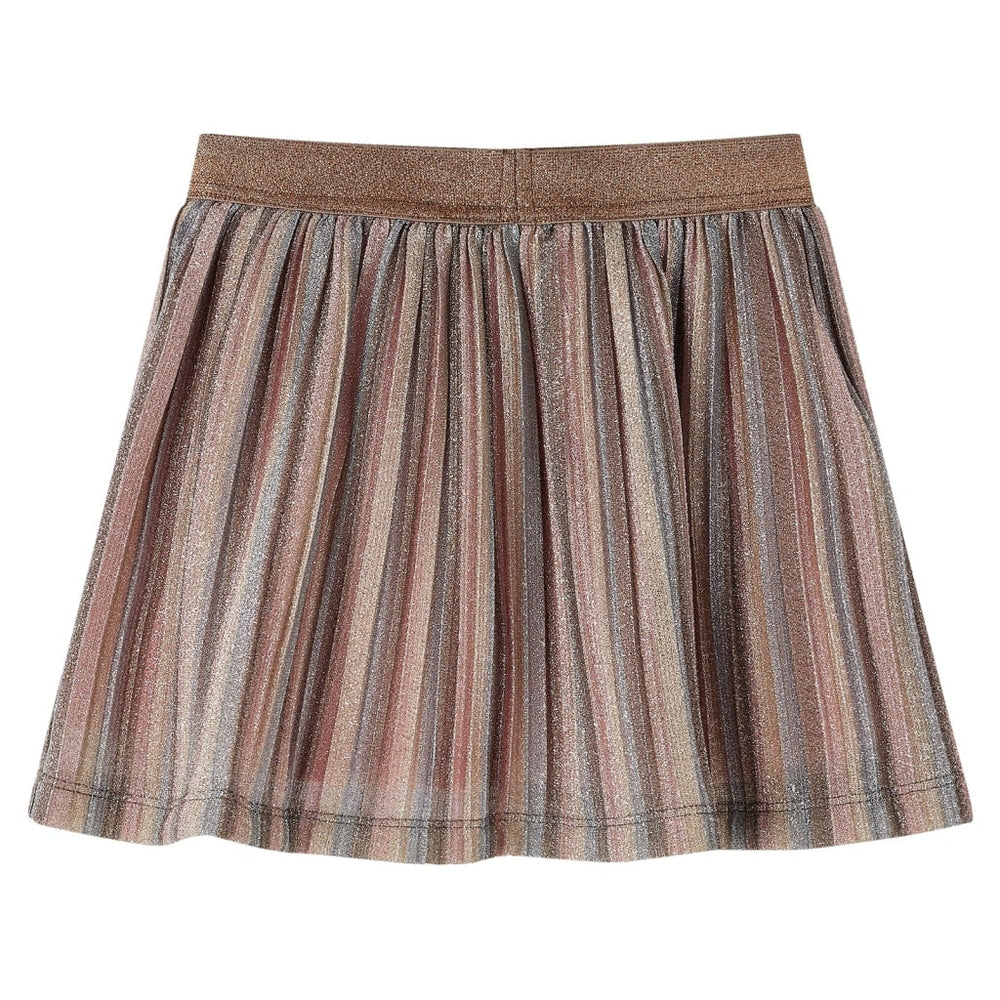 Girls' Pleated Skirt with Glitter Brown and Pink 140