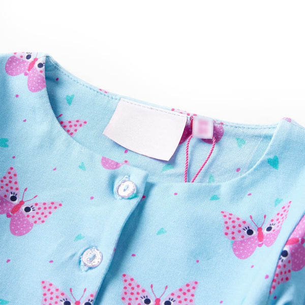 Girls' dress with buttons Sleeveless Blue 140