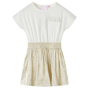 Children's Dress with Short Sleeves Ecru 116