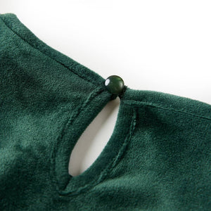Kids' Ruffled Blouse Dark Green 116