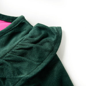 Kids' Ruffled Blouse Dark Green 116