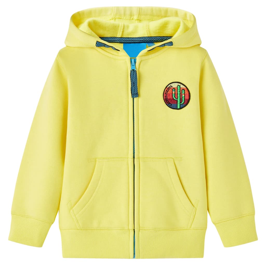 Kids' Zippered Hoodie Light Yellow 140