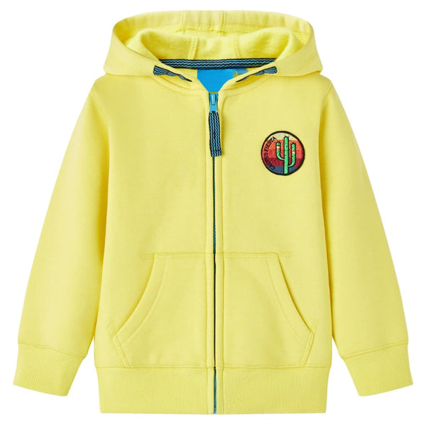 Kids' Zippered Hoodie Light Yellow 140