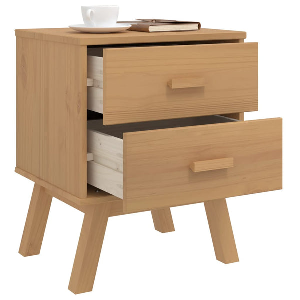 vidaXL Bedside Cabinet OLDEN Brown Solid Pine Wood