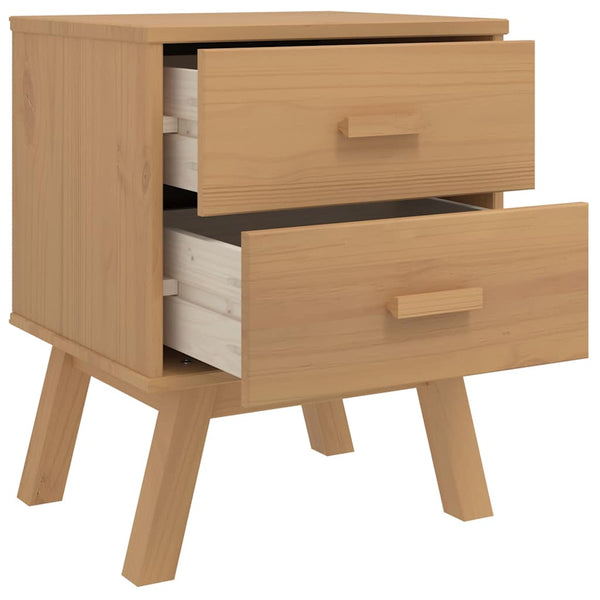 vidaXL Bedside Cabinet OLDEN Brown Solid Pine Wood