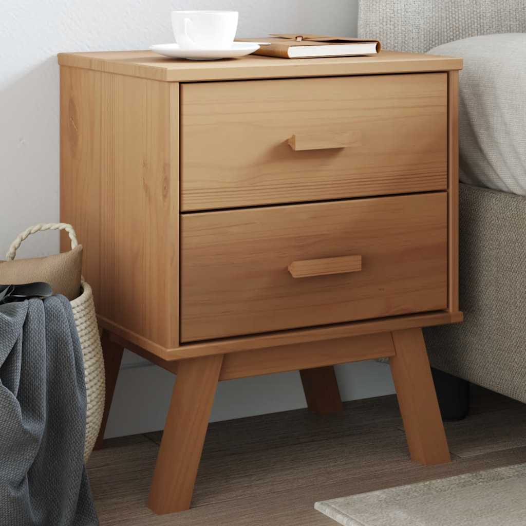 vidaXL Bedside Cabinet OLDEN Brown Solid Pine Wood