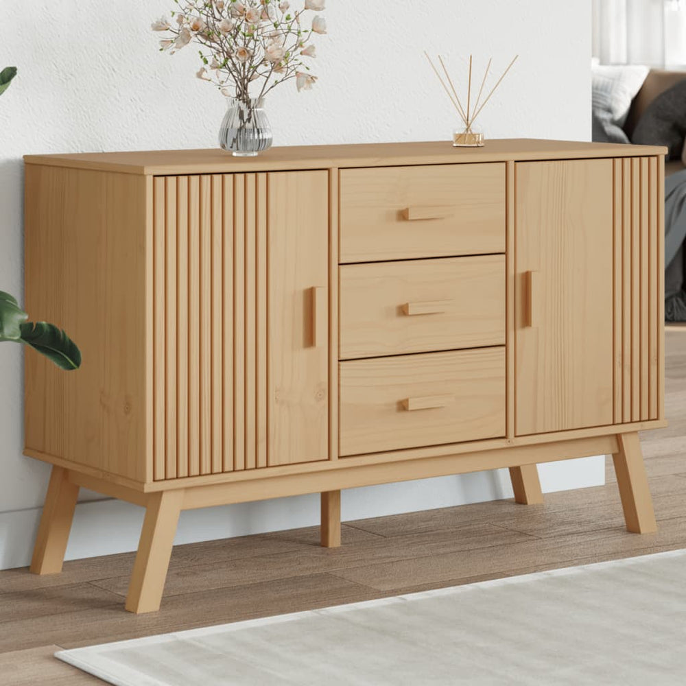 vidaXL Sideboard OLDEN Brown 114x43x73.5 cm Solid Pine Wood