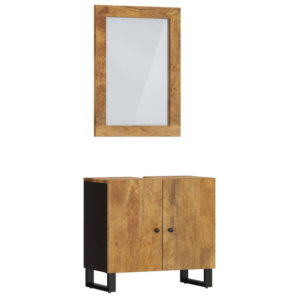 vidaXL 2-Piece Bathroom Furniture Set Solid Mango Wood