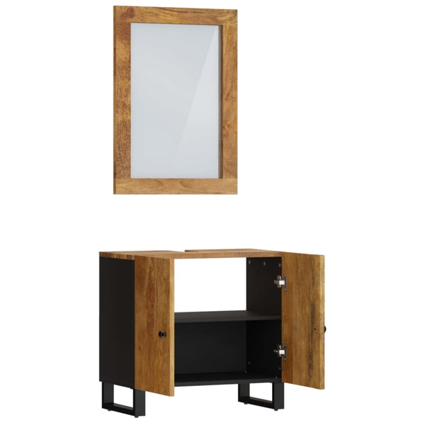 vidaXL 2-Piece Bathroom Furniture Set Solid Mango Wood